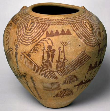 ochre-painted waterpot