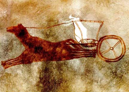 woman driving chariot