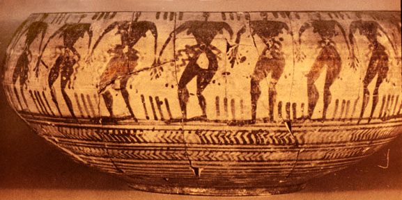 archaic Greek vessel: Libyan dancers