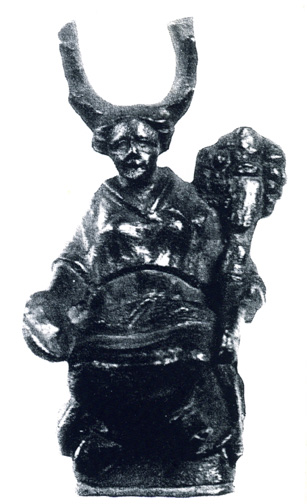 seated bronze statuette