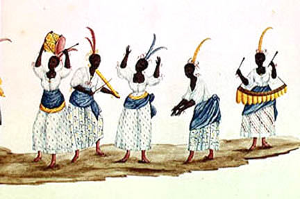 Afro-Brazilian women dancing in ritual