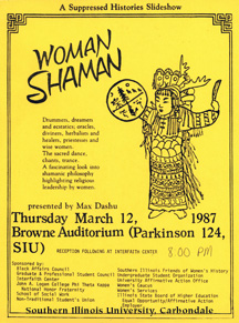 Woman Shaman, talk by Max Dashu at Southern Illinois University, 1986