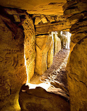 light shining into loughcrew